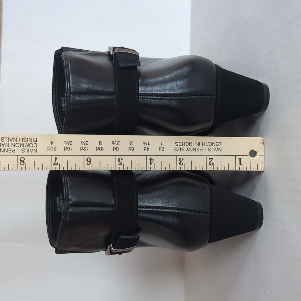 White Mountain Carmen Faux Leather Wedge Ankle Booties 9M Black - Picture 13 of 16